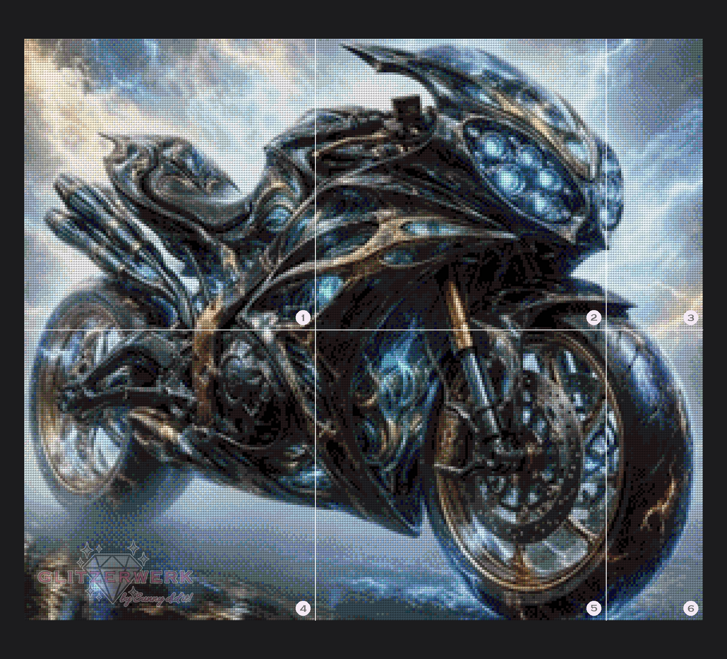 Future Bike by Kaira AI Art 70x60cm 100 Farben