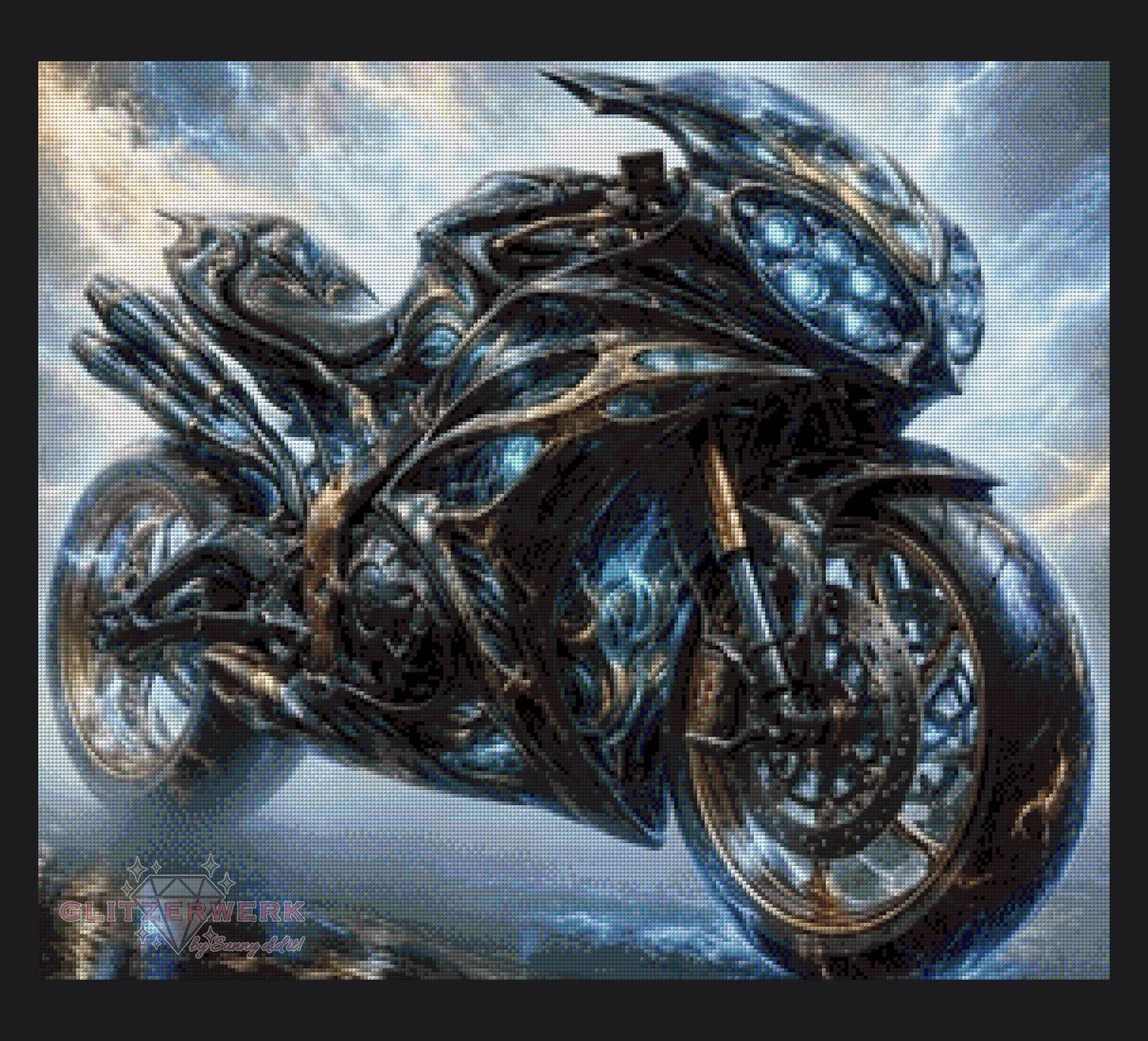 Future Bike by Kaira AI Art 70x60cm 100 Farben