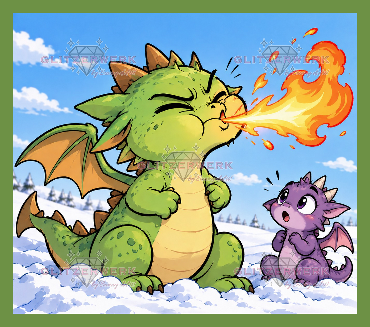 Feuerdrache by Tamina 40x35cm 74 Farben mit 8x Sonderfarben