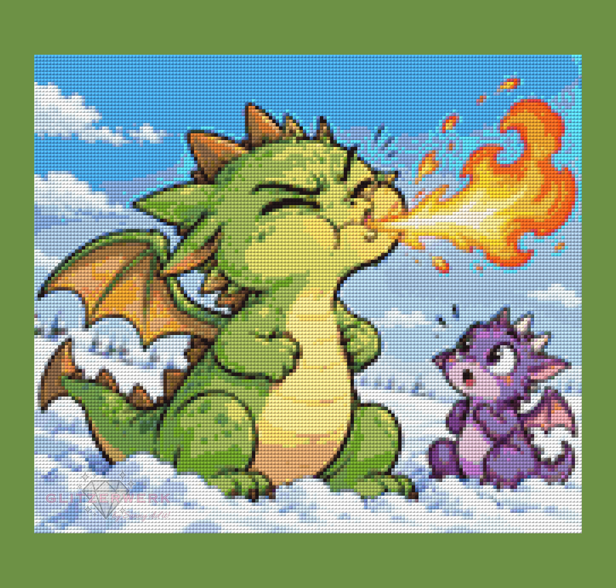 Feuerdrache by Tamina 40x35cm 74 Farben mit 8x Sonderfarben