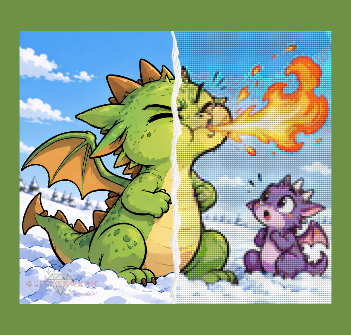 Feuerdrache by Tamina 40x35cm 74 Farben mit 8x Sonderfarben