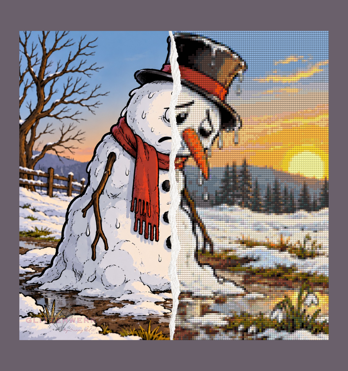 Winterende by Tamina 40x40cm 90 Farben mit 4x Sondersteinen