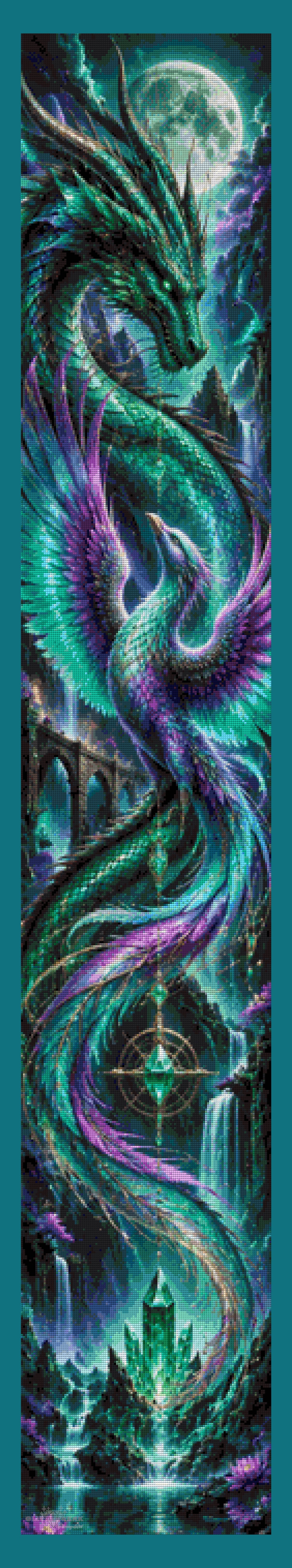 Phoenix vs. Dragon by DieKleene.Ai 30x180cm 100 Farben mit 8x Sondersteinen