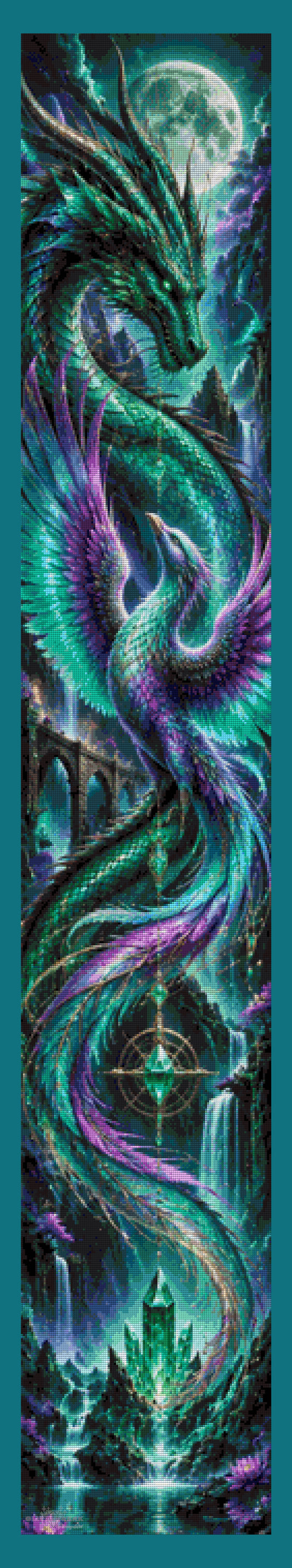 Phoenix vs. Dragon by DieKleene.Ai 30x180cm 100 Farben mit 8x Sondersteinen