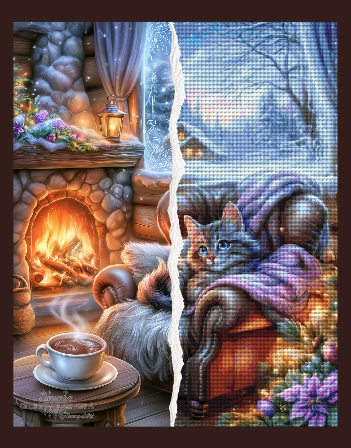 Cozy Cabin by Sunny did it! 60x75cm 100 Farben mit 10x Sondersteinen
