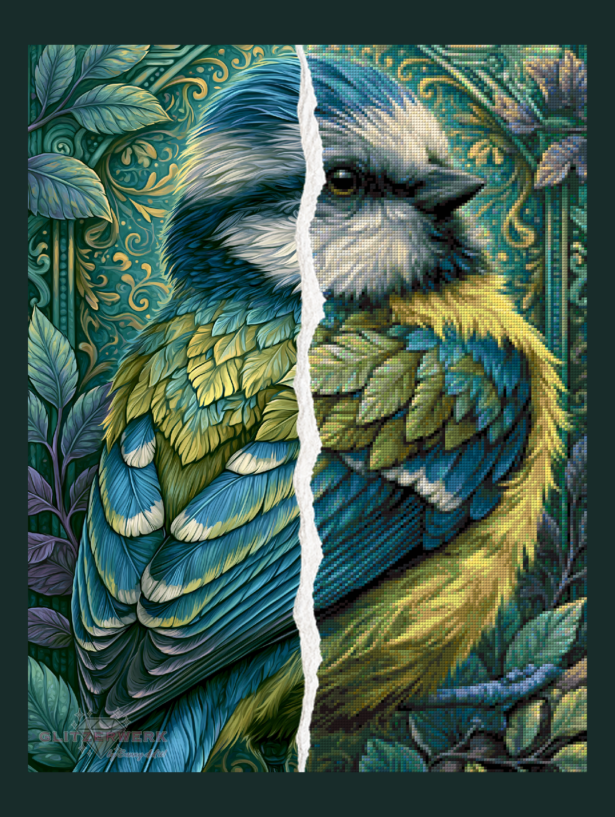 Der kleine Waldsänger by Funkelreich 50x65cm 80 Farben