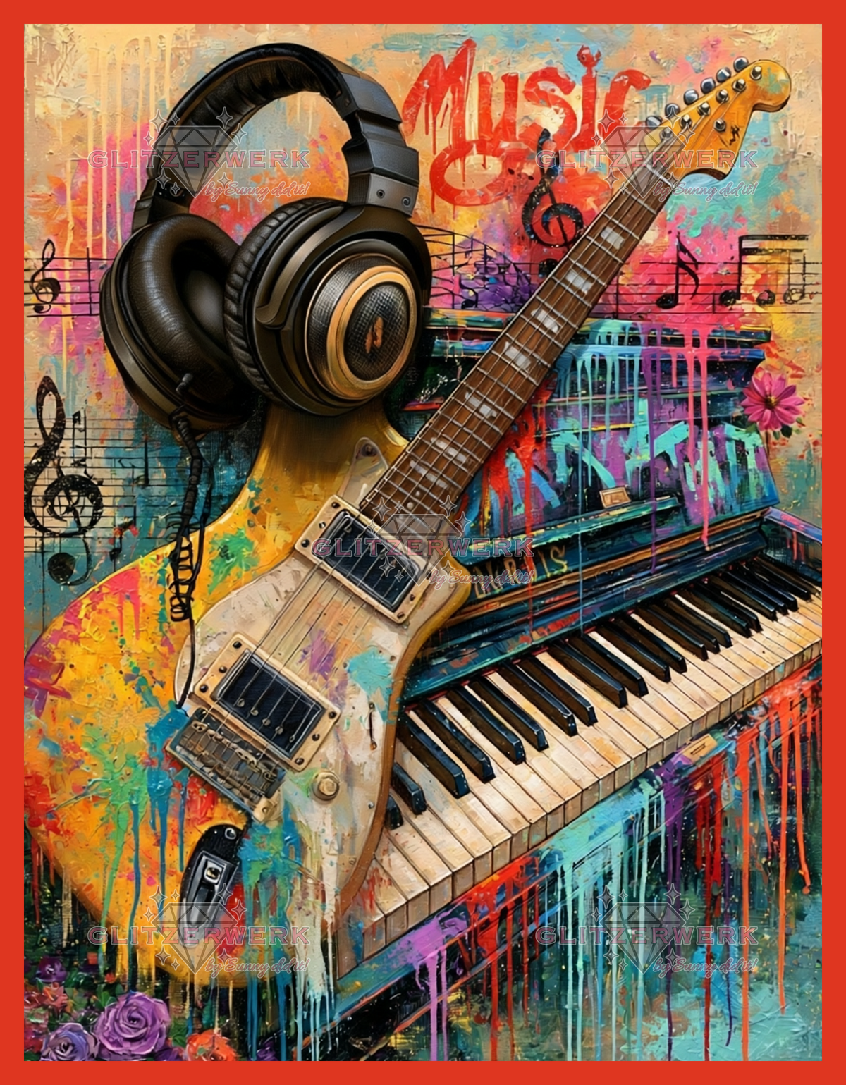 All about Music by Sweet_Loco_AI 50x65cm 110 Farben