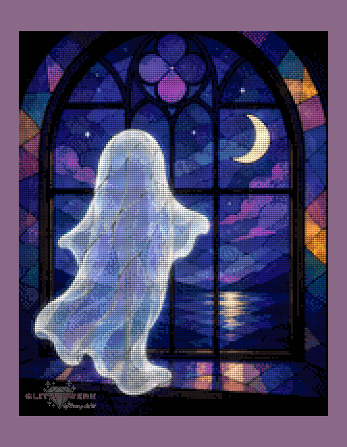 Buntglas-Geist by Tiki_DIAMONDS.ai 40x50cm 80 Farben