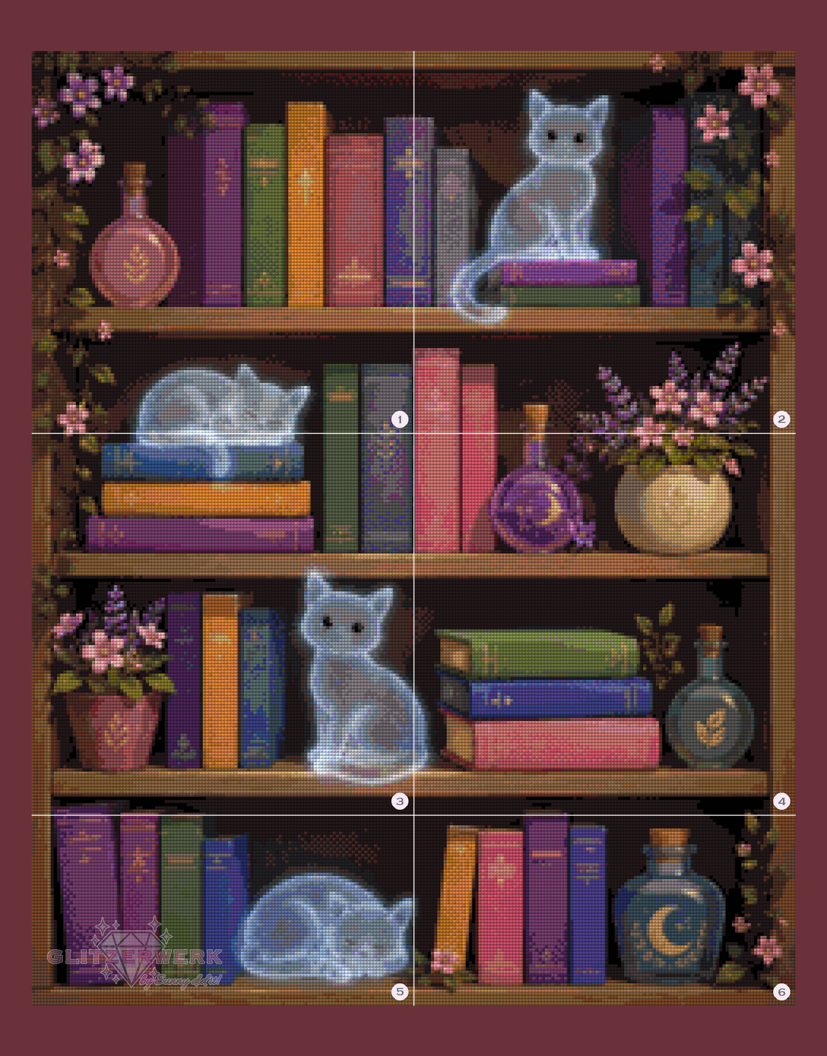 Geisterkatzen-Regal by Tiki_DIAMONDS.ai 60x75cm 100 Farben