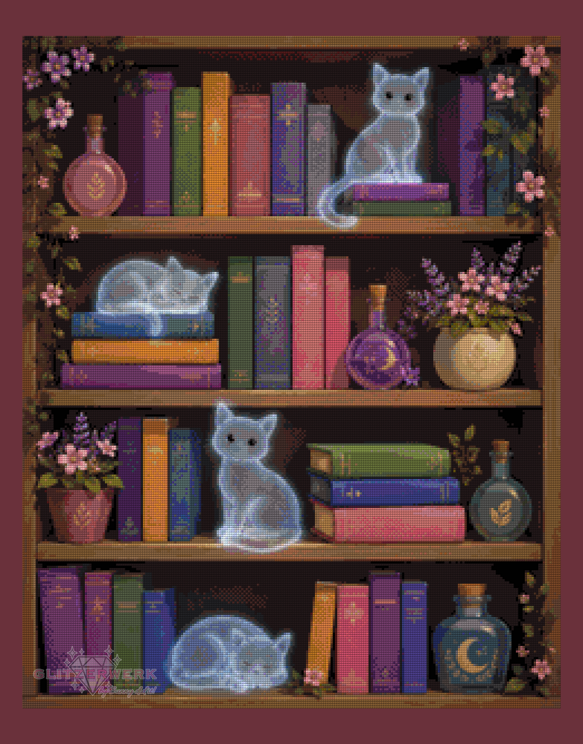 Geisterkatzen-Regal by Tiki_DIAMONDS.ai 60x75cm 100 Farben