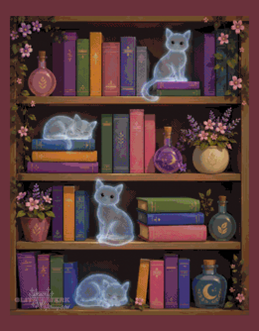 Geisterkatzen-Regal by Tiki_DIAMONDS.ai 60x75cm 100 Farben