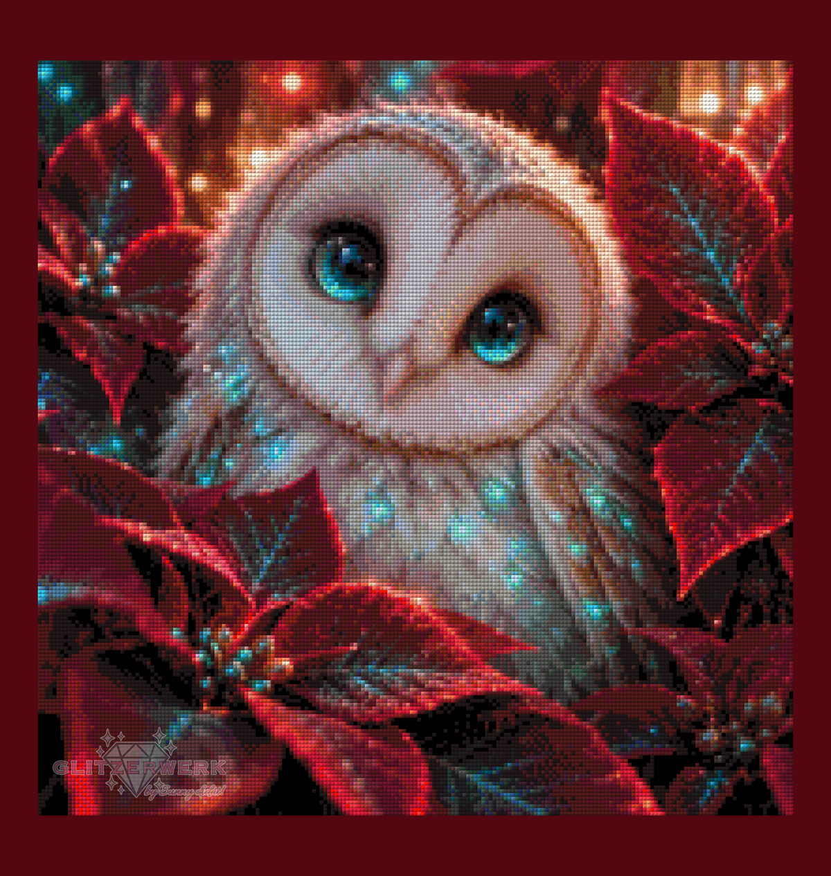 Weihnachtskäuzchen by nerdylovelythings 50x50cm 100 Farben