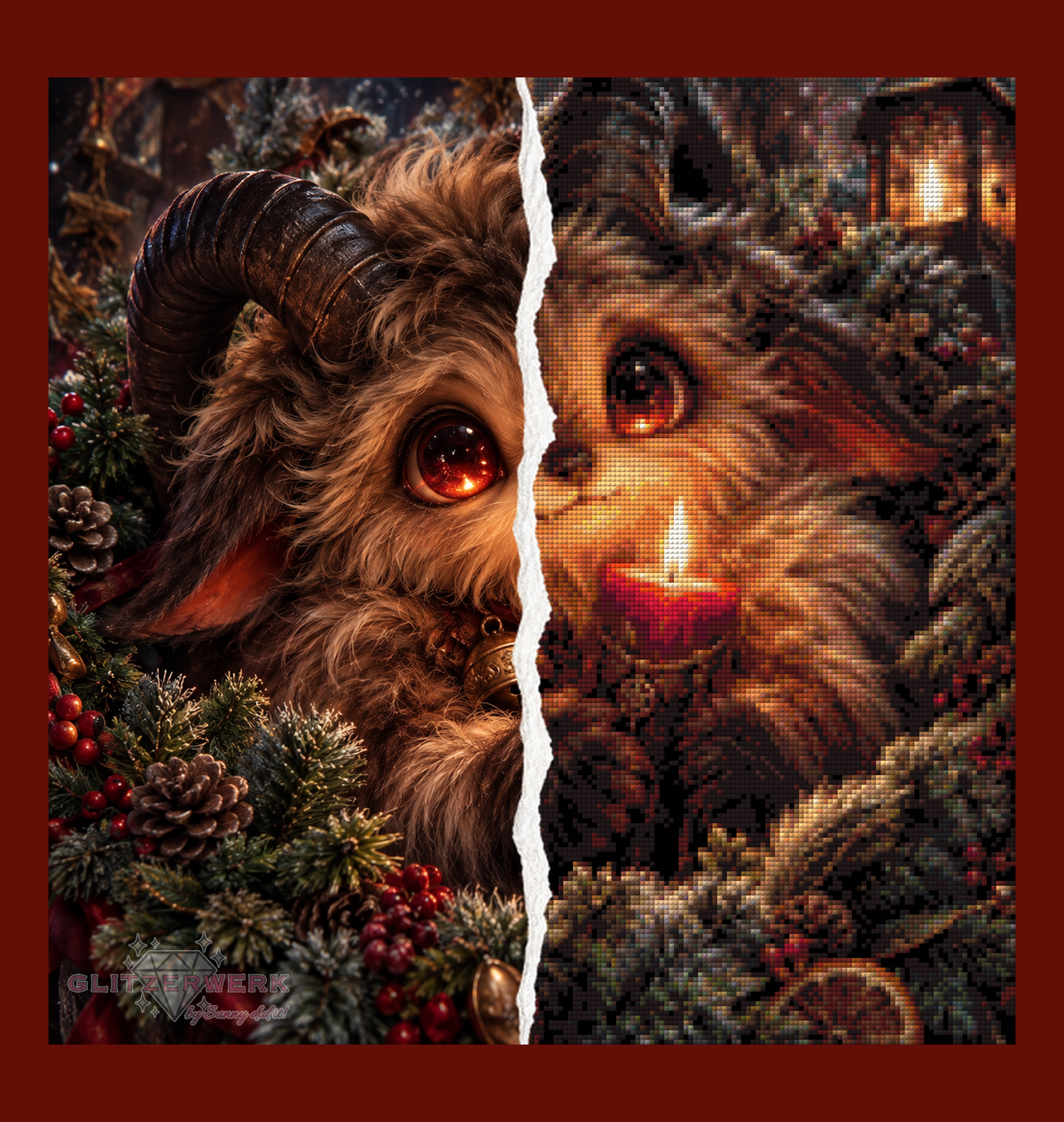 Weihnachtskobold by nerdylovelythings 50x50cm 75 Farben