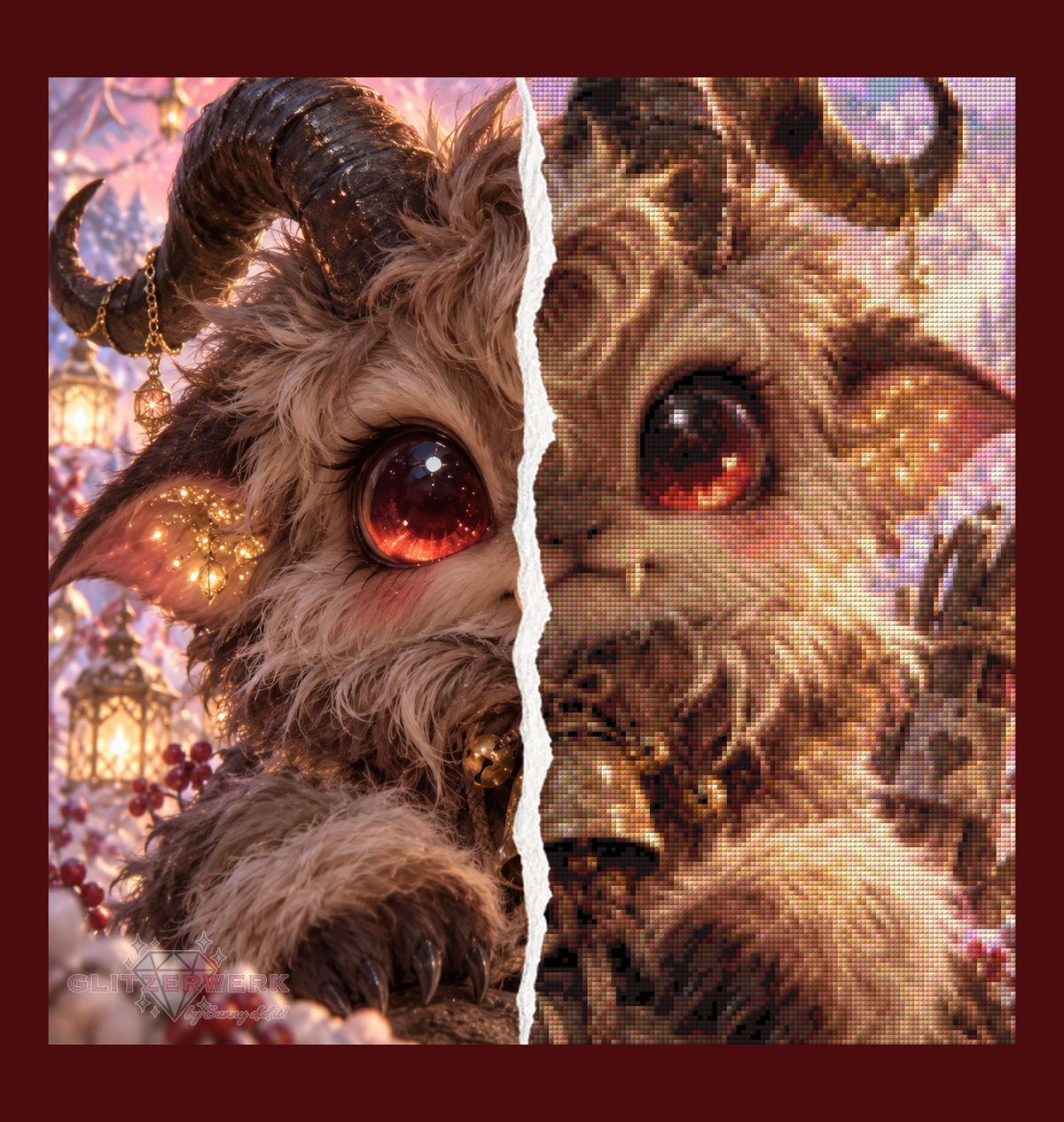 Little Christmas Goblin by nerdylovelythings 50x50cm 90 Farben
