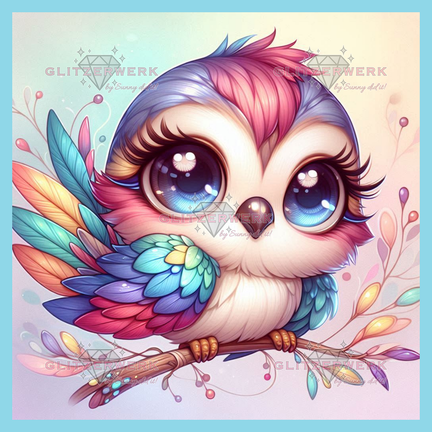 Funkelfeder by Silvia-ki 50x50cm 100 Farben