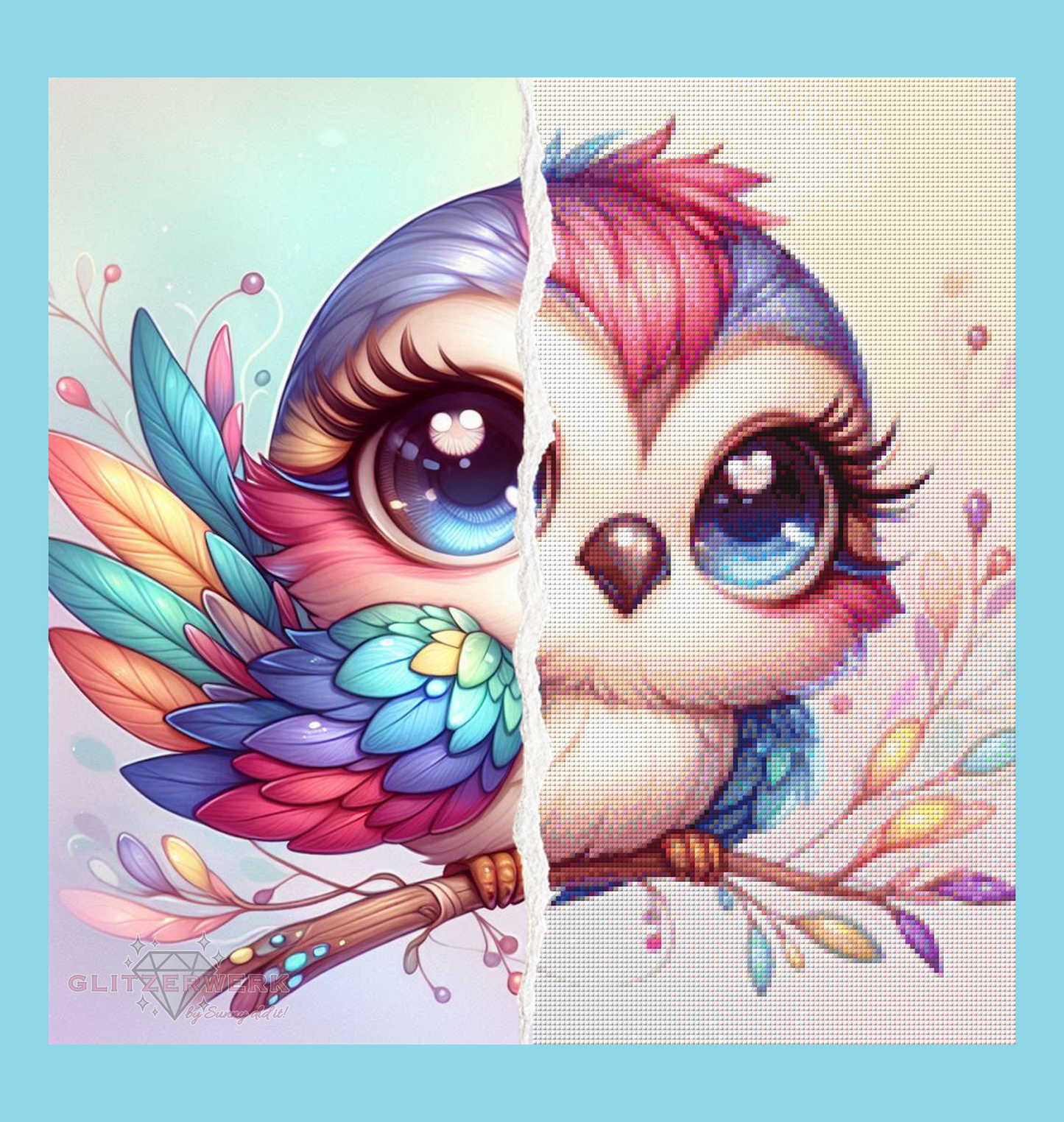 Funkelfeder by Silvia-ki 50x50cm 100 Farben