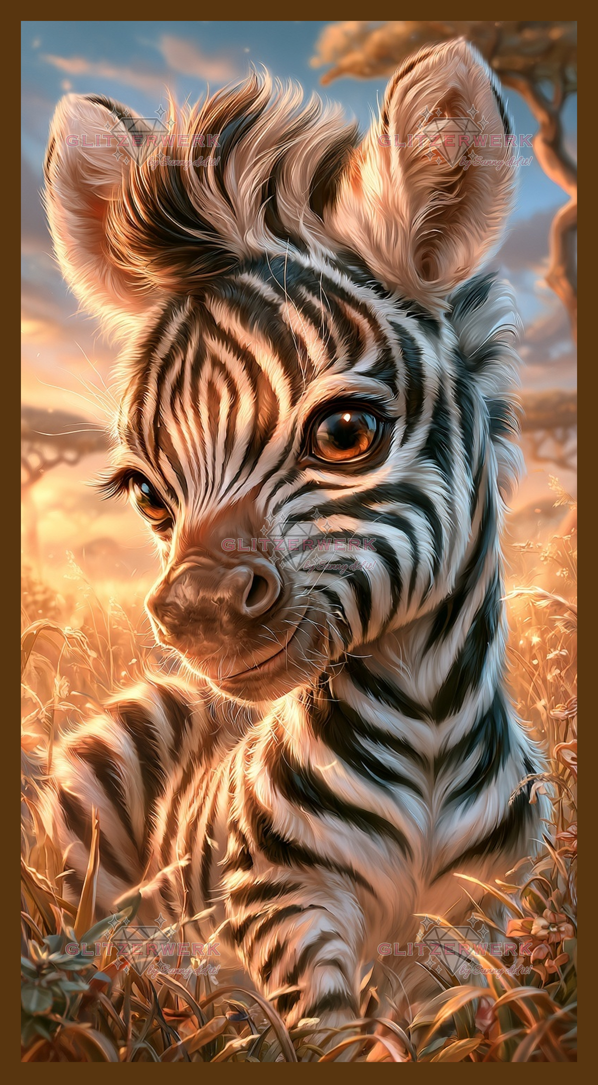 Zebrababy by Sandrietta_ai 40x75cm 110 Farben