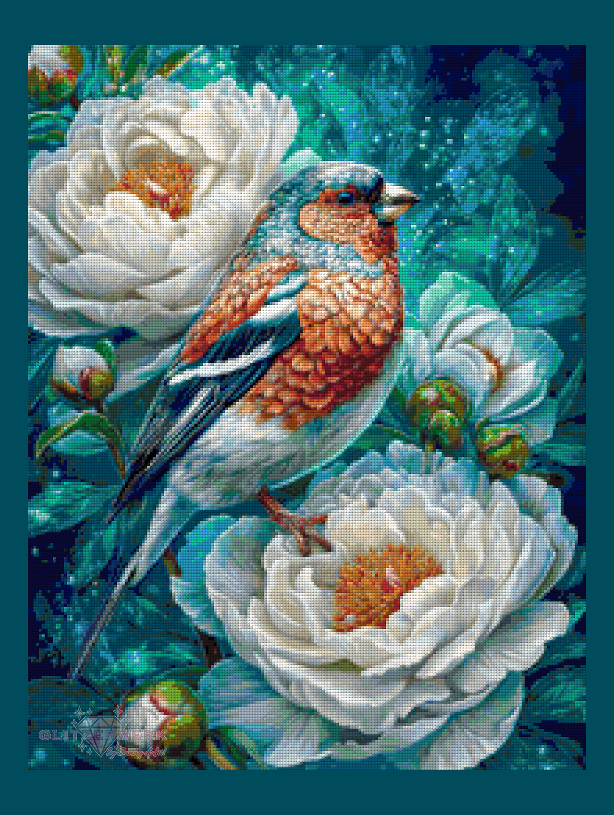 Blütenvogel by Sandrietta_ai 50x65cm 110 Farben