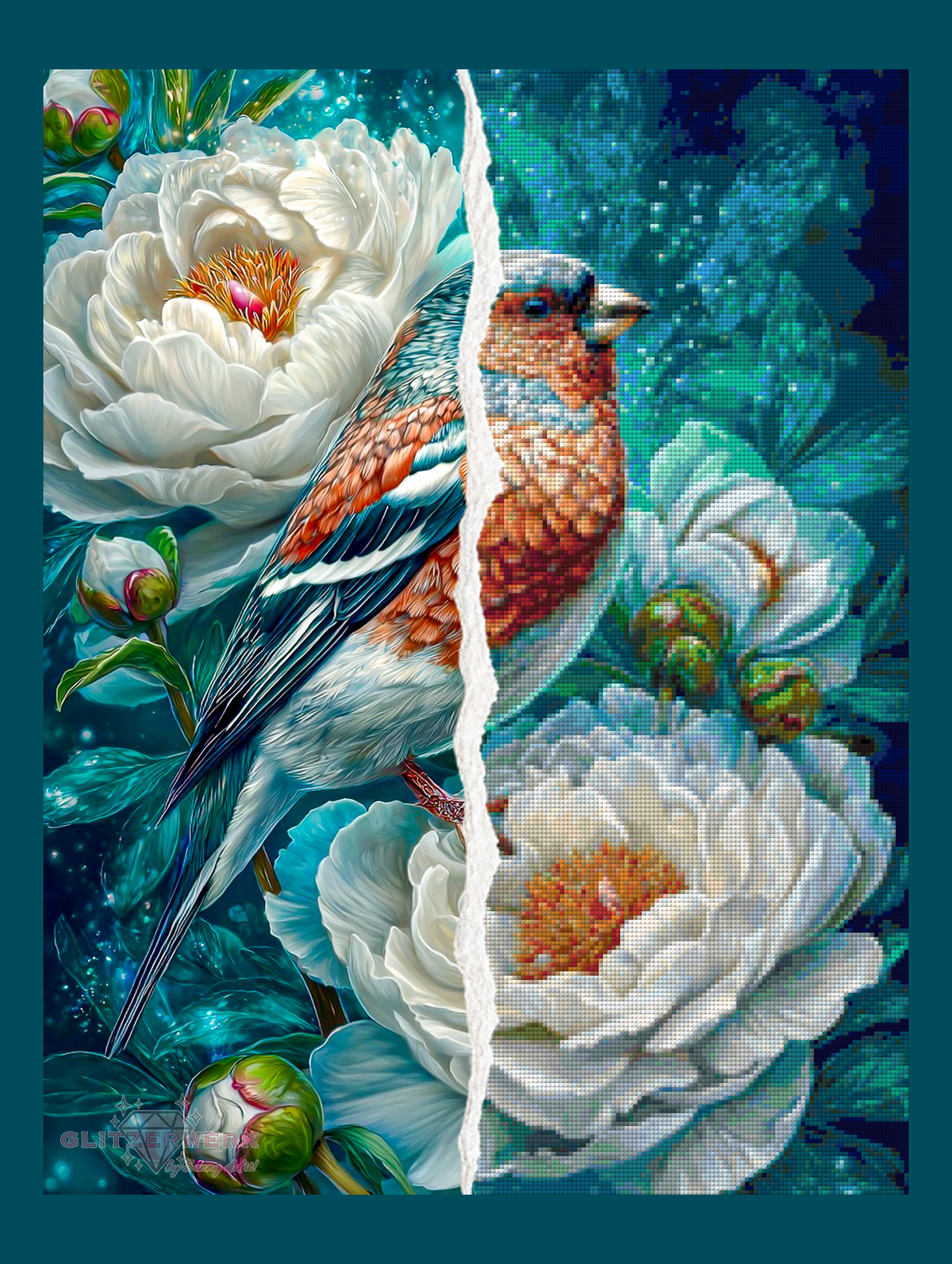 Blütenvogel by Sandrietta_ai 50x65cm 110 Farben