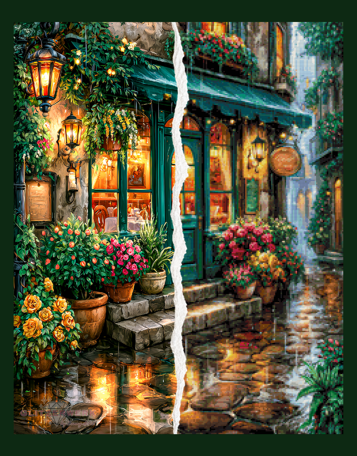 Gemütliche Gasse by Funkelreich 60x75cm 105 Farben