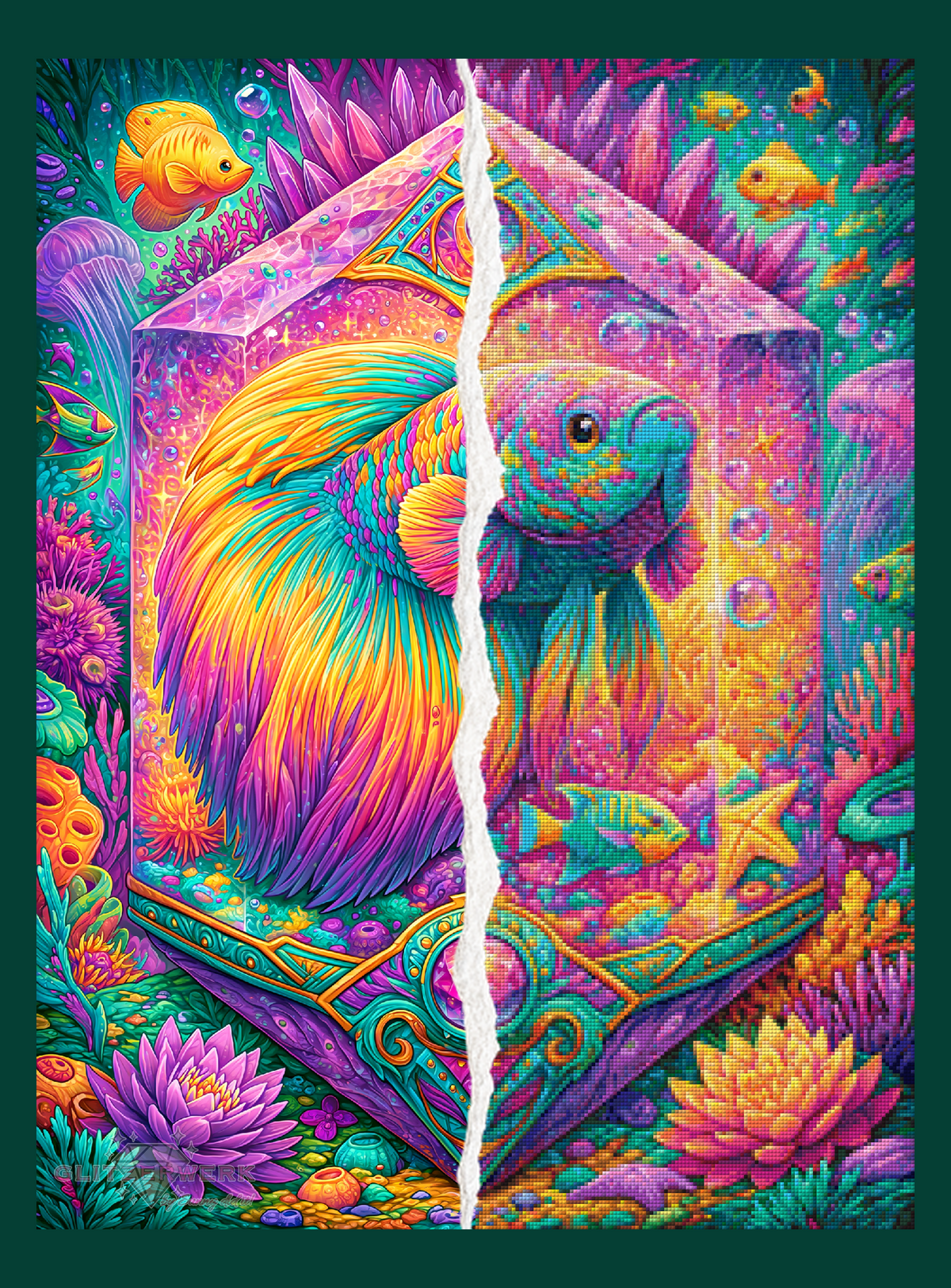 Kristallfisch by Funkelreich 60x80cm 125 Farben