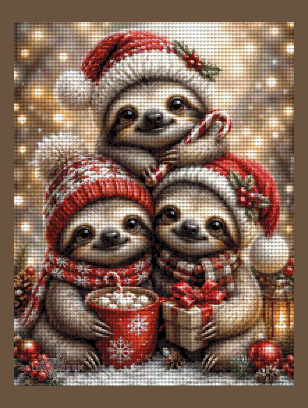 Faultierweihnachten by Kaira AI Art 50x65cm 100 Farben