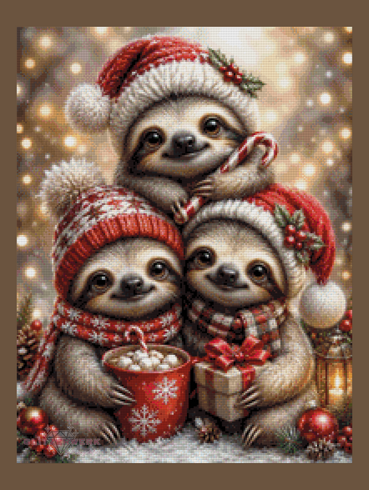 Faultierweihnachten by Kaira AI Art 50x65cm 100 Farben