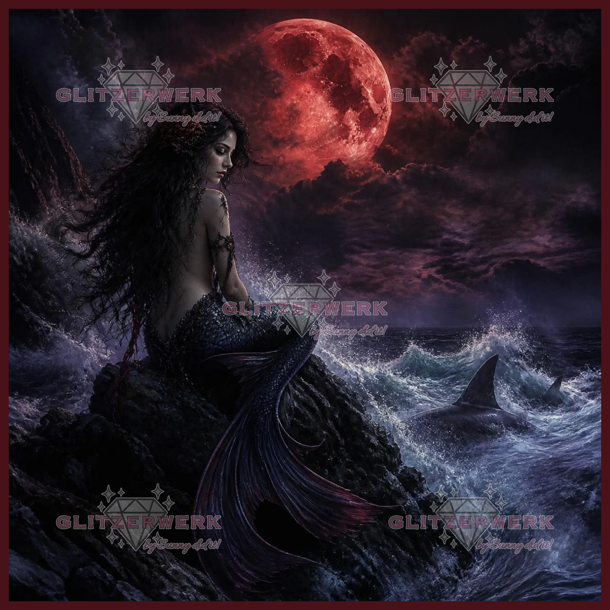 Song of the red Moon by MbS-Ai 100x100cm 80 Farben