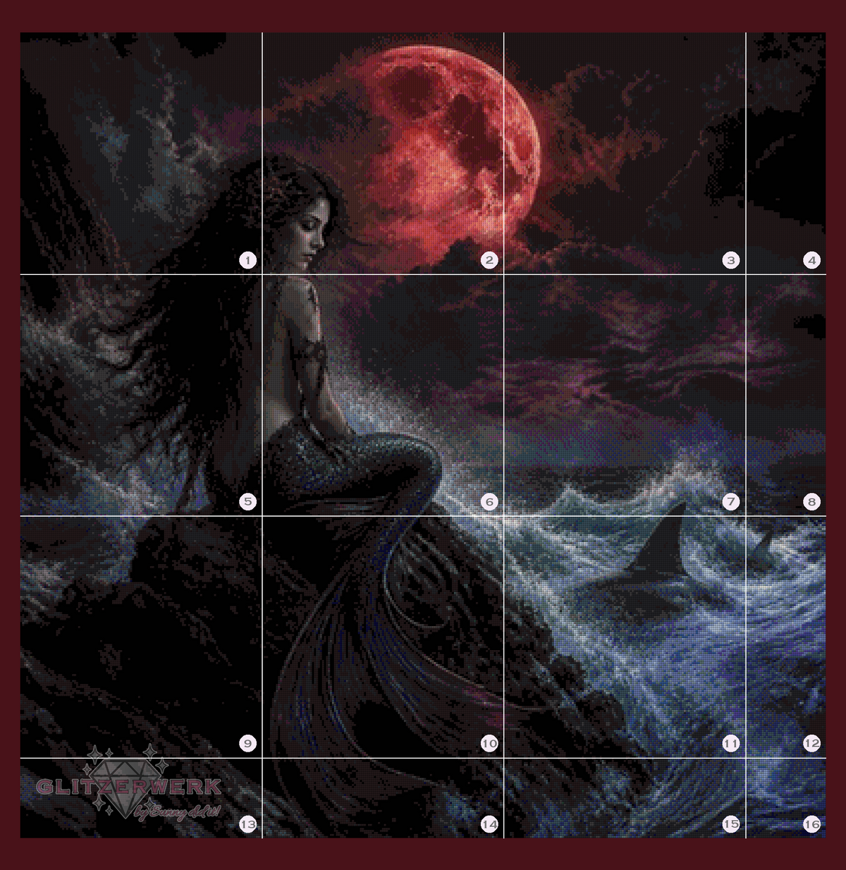 Song of the red Moon by MbS-Ai 100x100cm 80 Farben