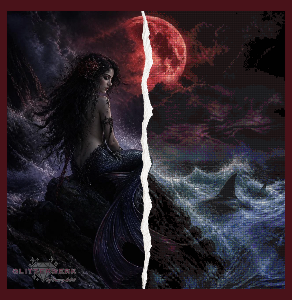 Song of the red Moon by MbS-Ai 100x100cm 80 Farben