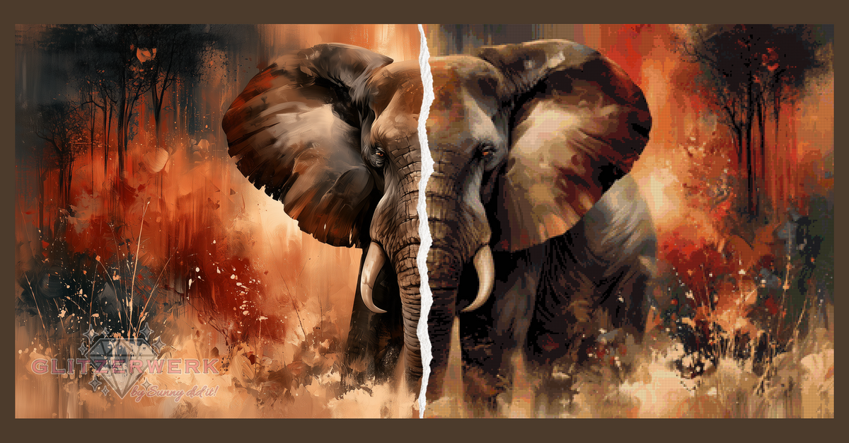 Mega Elephant by Sunny did it! 135x65cm 90 Farben