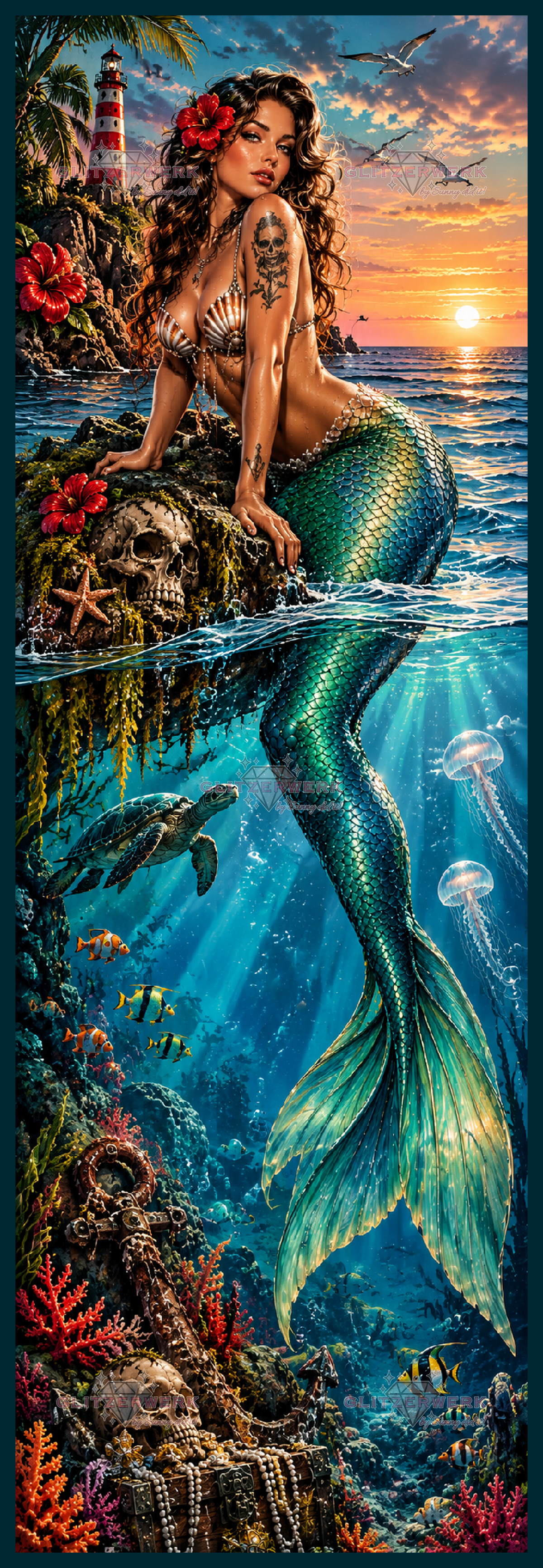 Ocean Dreams by Glitzerzwerk 50x150cm 140 Farben