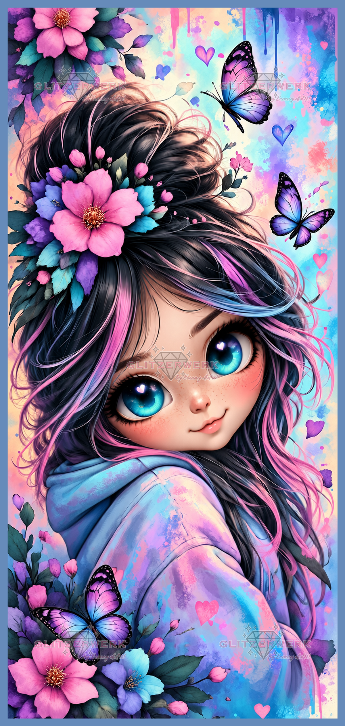 Butterfly Dreams by Tiki_DIAMONDS.ai 65x140cm 160 Farben