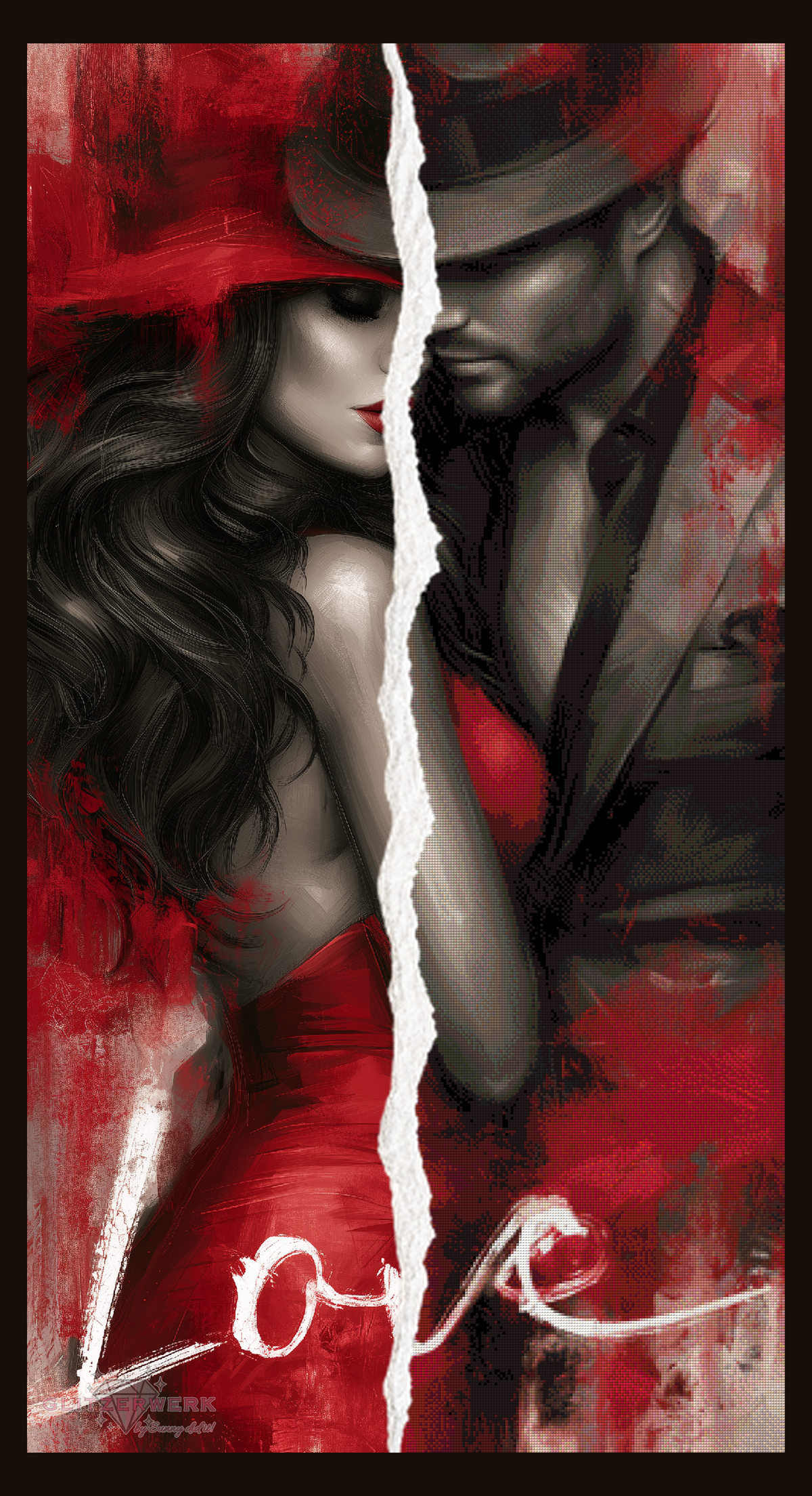 Sin in Red by Sunny did it! 70x130cm 110 Farben