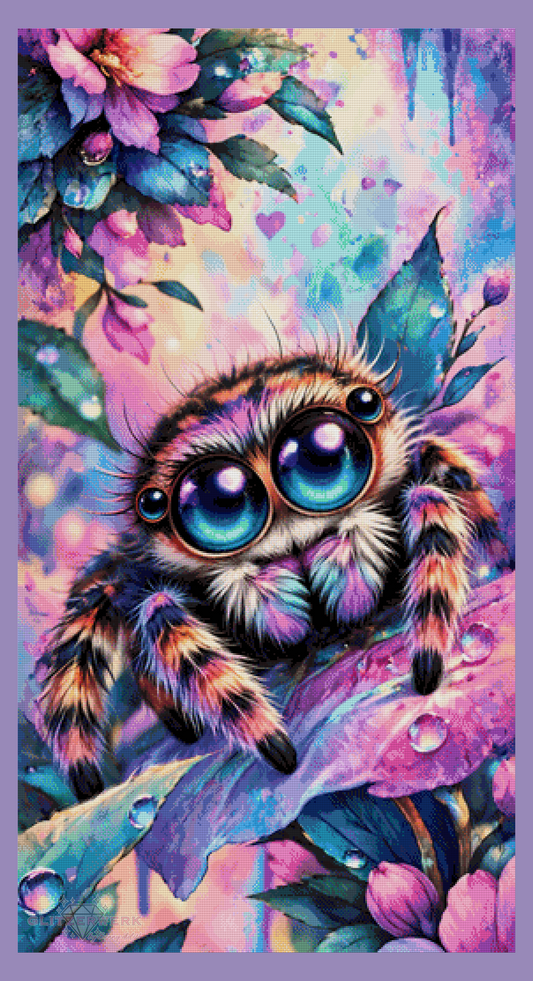 Jumping Spider by Tiki_DIAMONDS.ai 70x130cm 140 Farben
