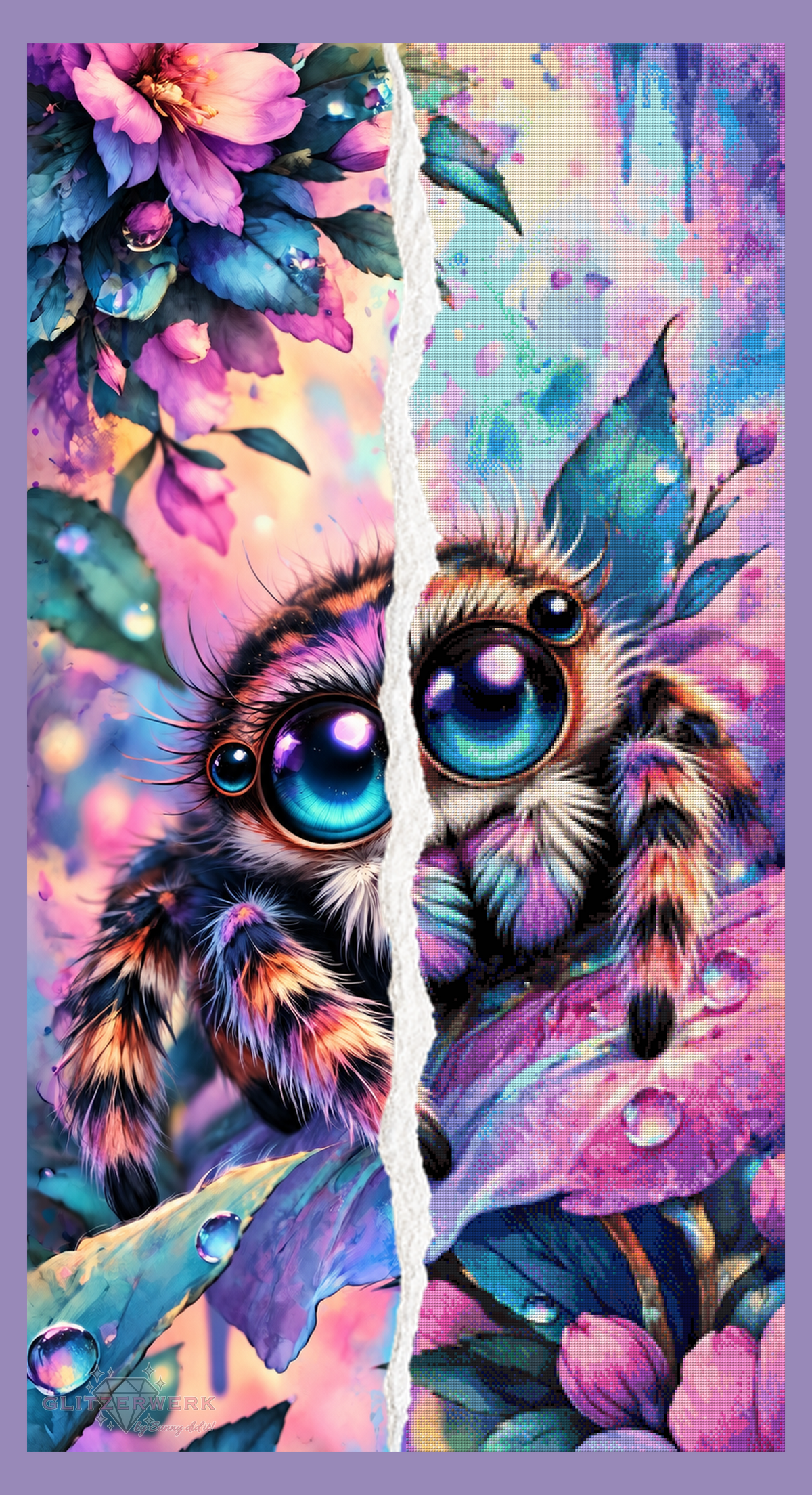 Jumping Spider by Tiki_DIAMONDS.ai 70x130cm 140 Farben