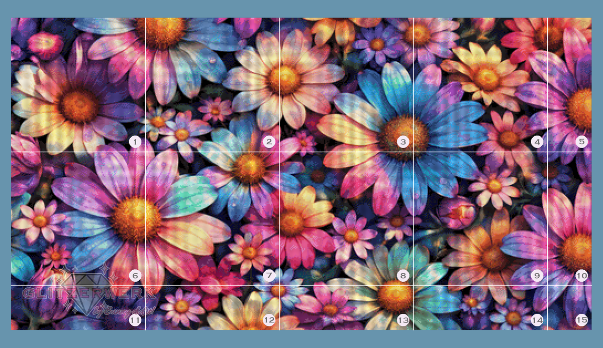 Blütenrausch by Tiki_DIAMONDS.ai 130x70cm 145 Farben