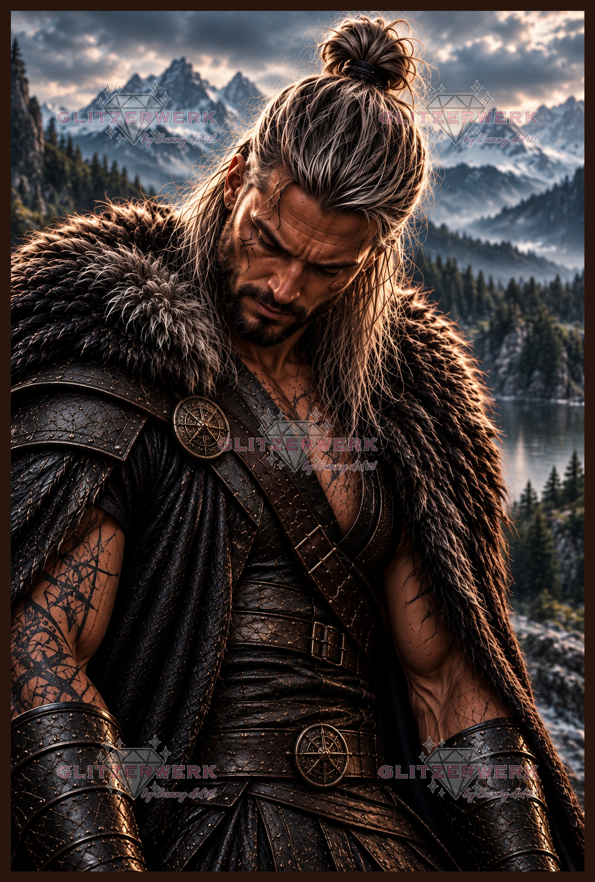 Heart of the Warrior by DieKleene.Ai 80x120cm 125 Farben