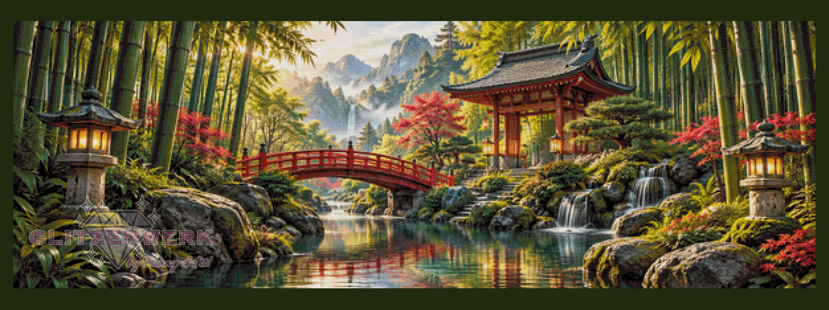Der rote Brückenpfad by Funkelreich 150x50cm 145 Farben