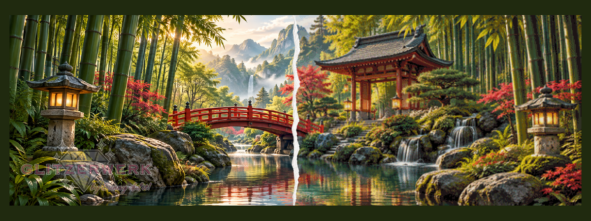 Der rote Brückenpfad by Funkelreich 150x50cm 145 Farben