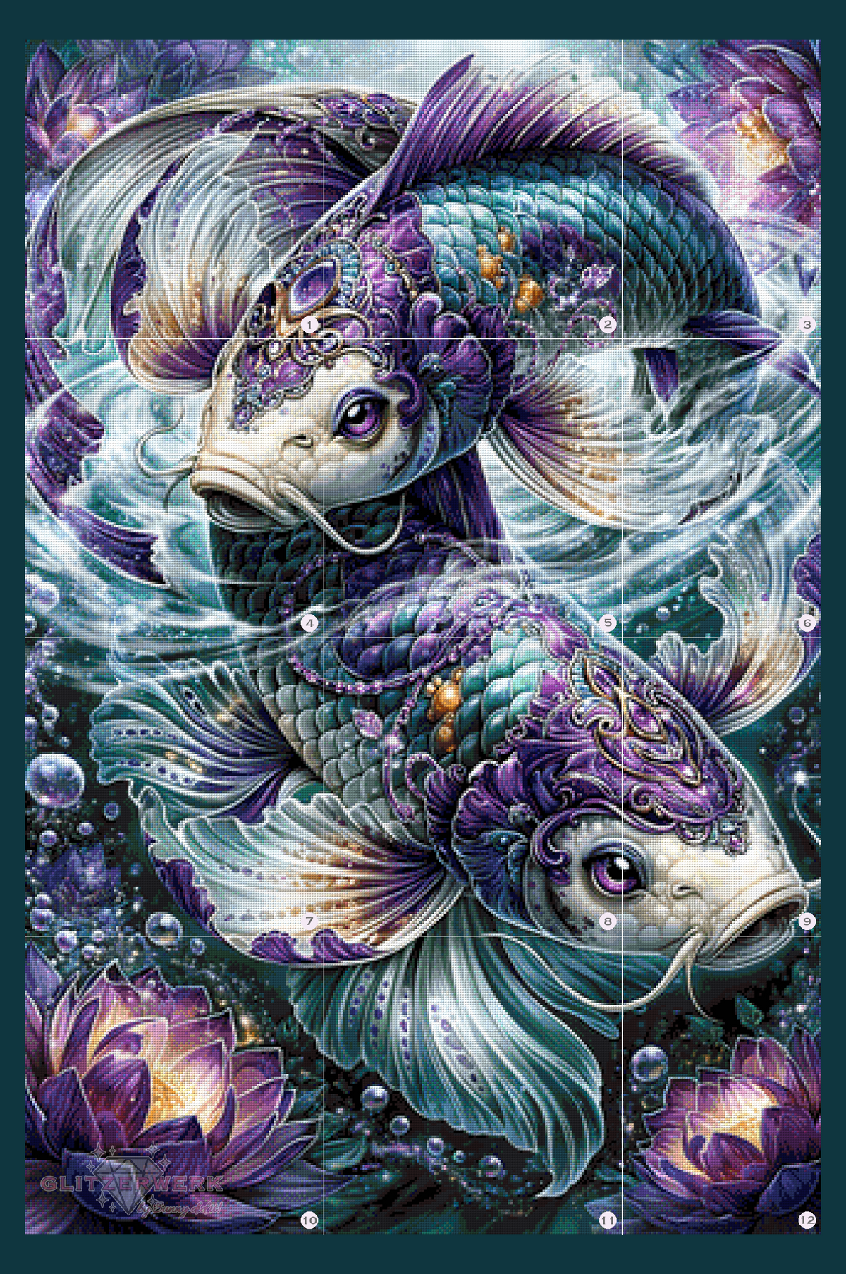 Tanz der Koi by Funkelreich 80x120cm 120 Farben