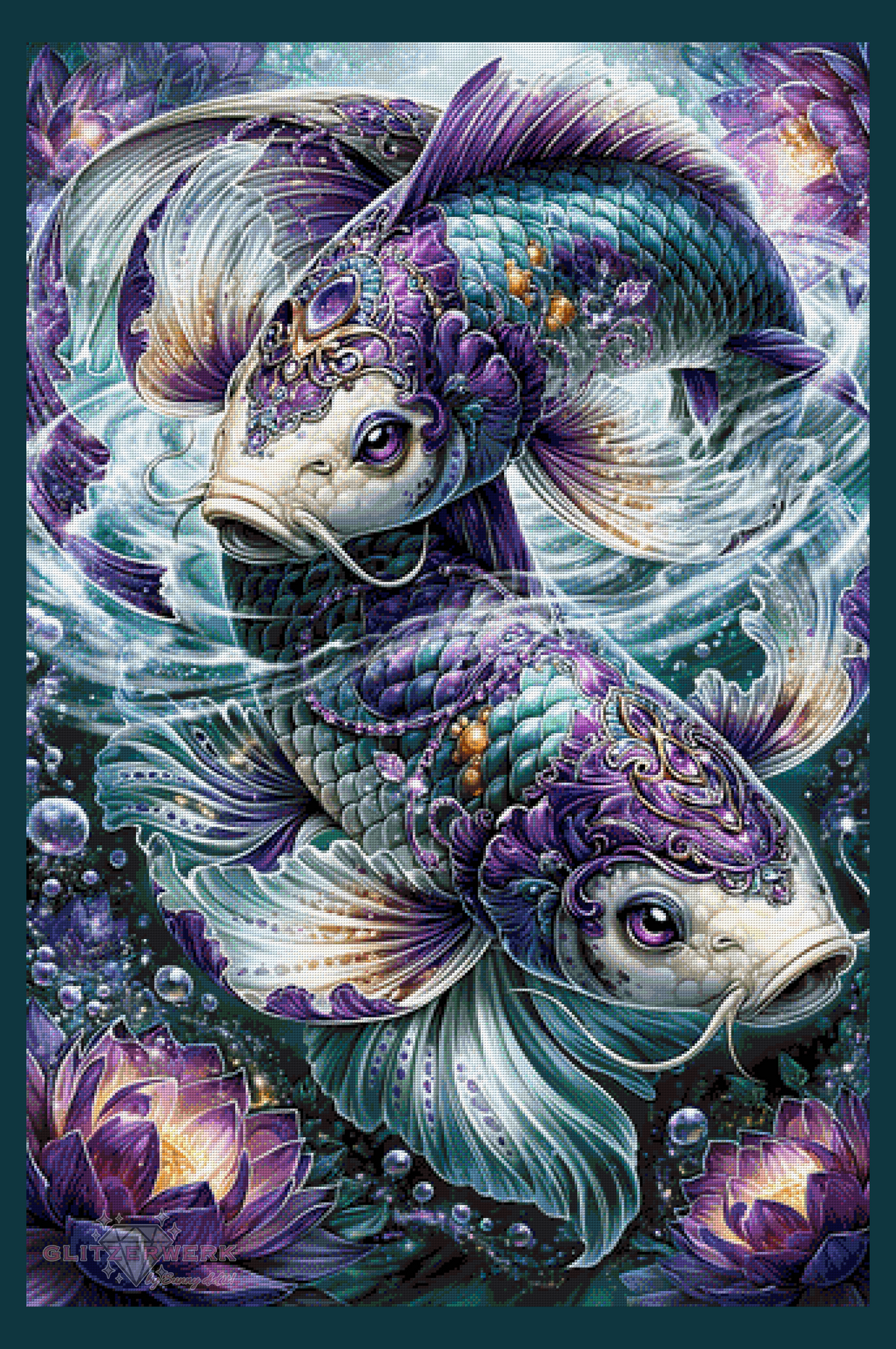 Tanz der Koi by Funkelreich 80x120cm 120 Farben