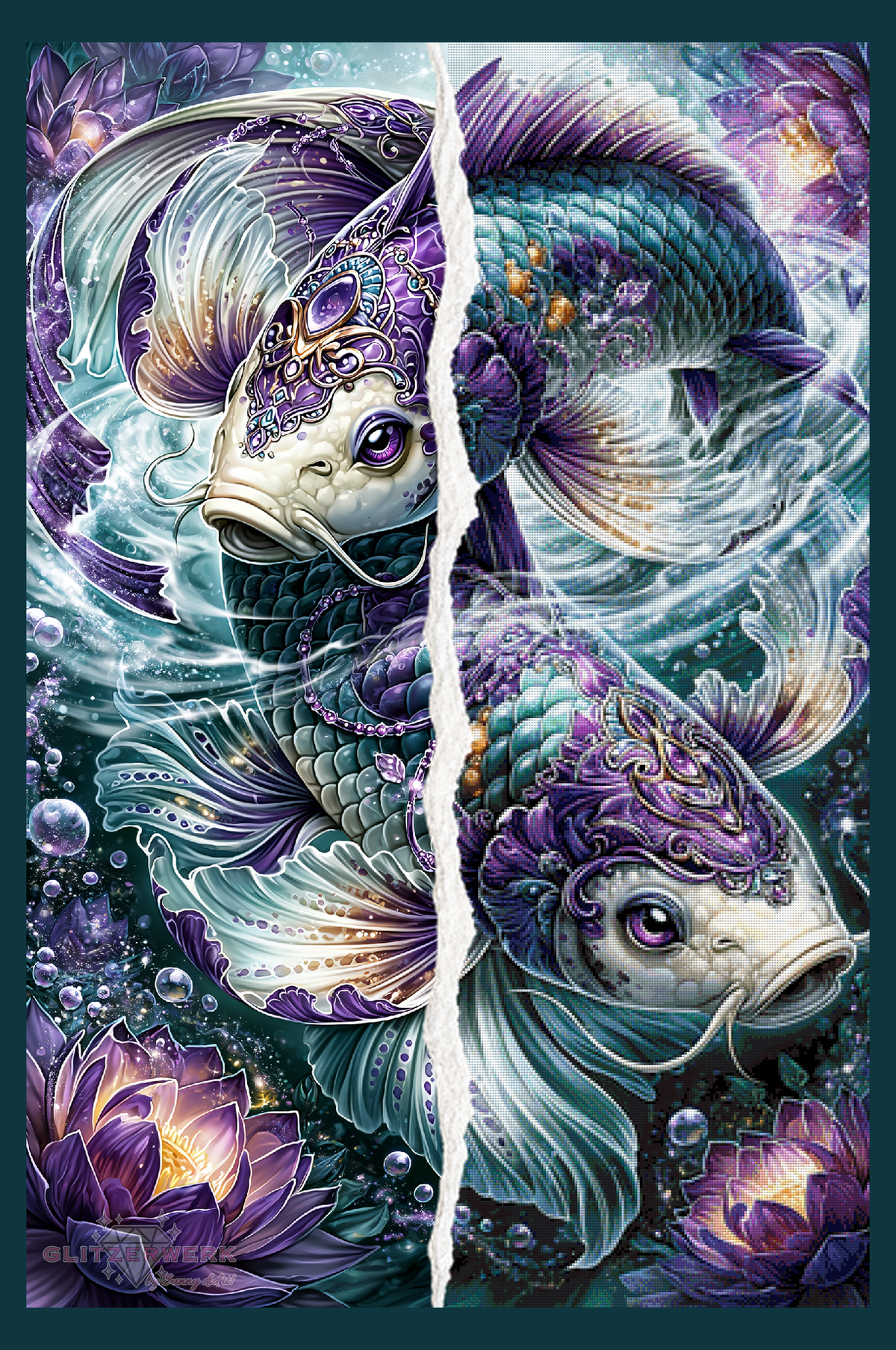 Tanz der Koi by Funkelreich 80x120cm 120 Farben