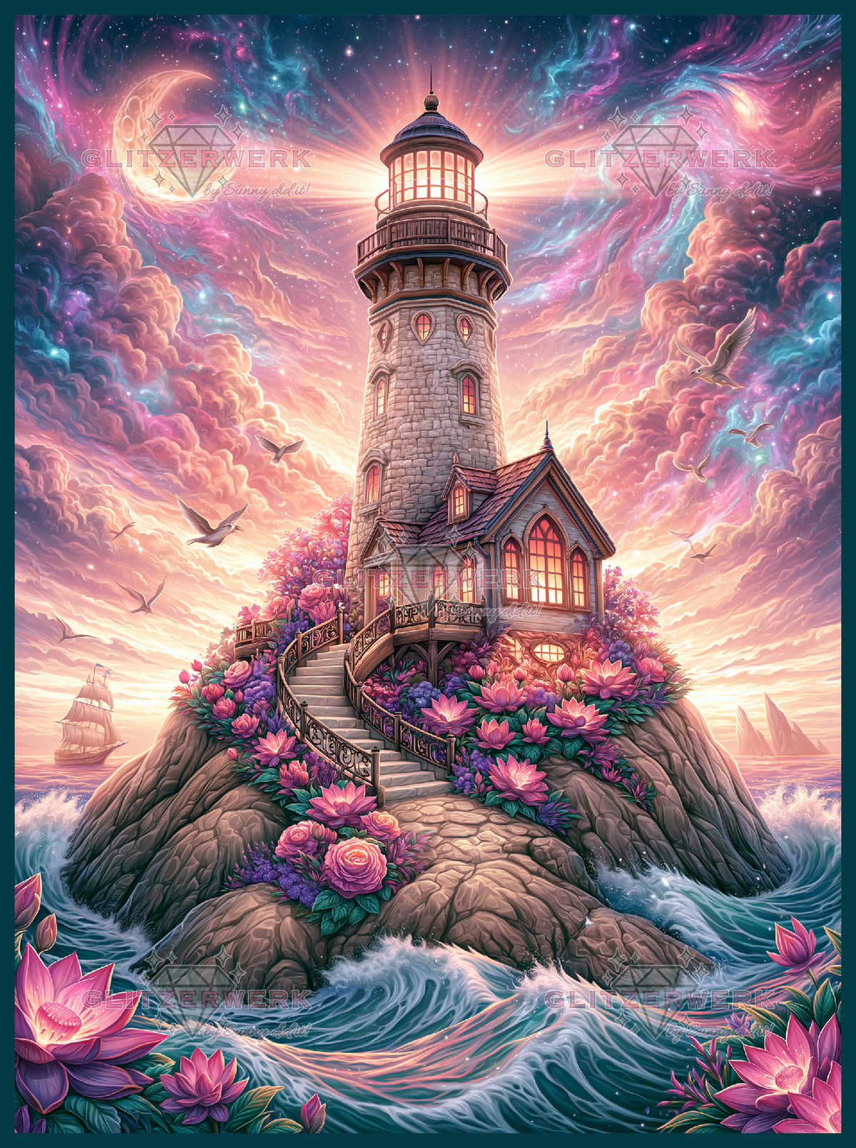 Das Licht der Küste by Funkelreich 85x115cm 135 Farben