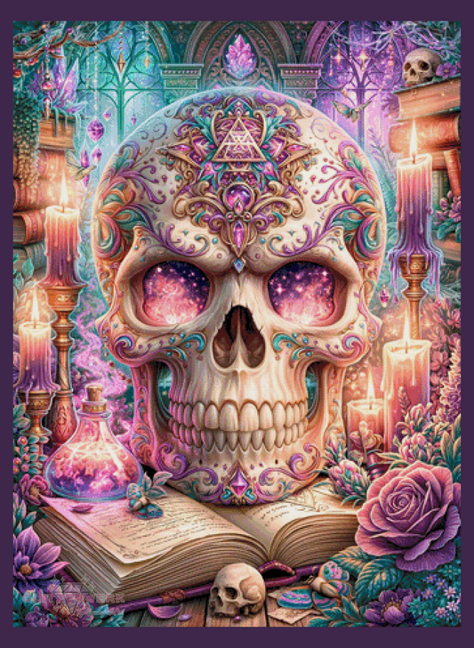 Crystal Skull Magic by Funkelreich 85x115cm 150 Farben