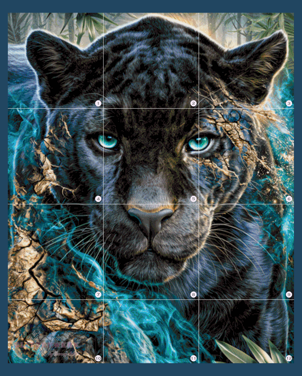 Mystischer Panther by Funkelreich 90x110cm 130 Farben