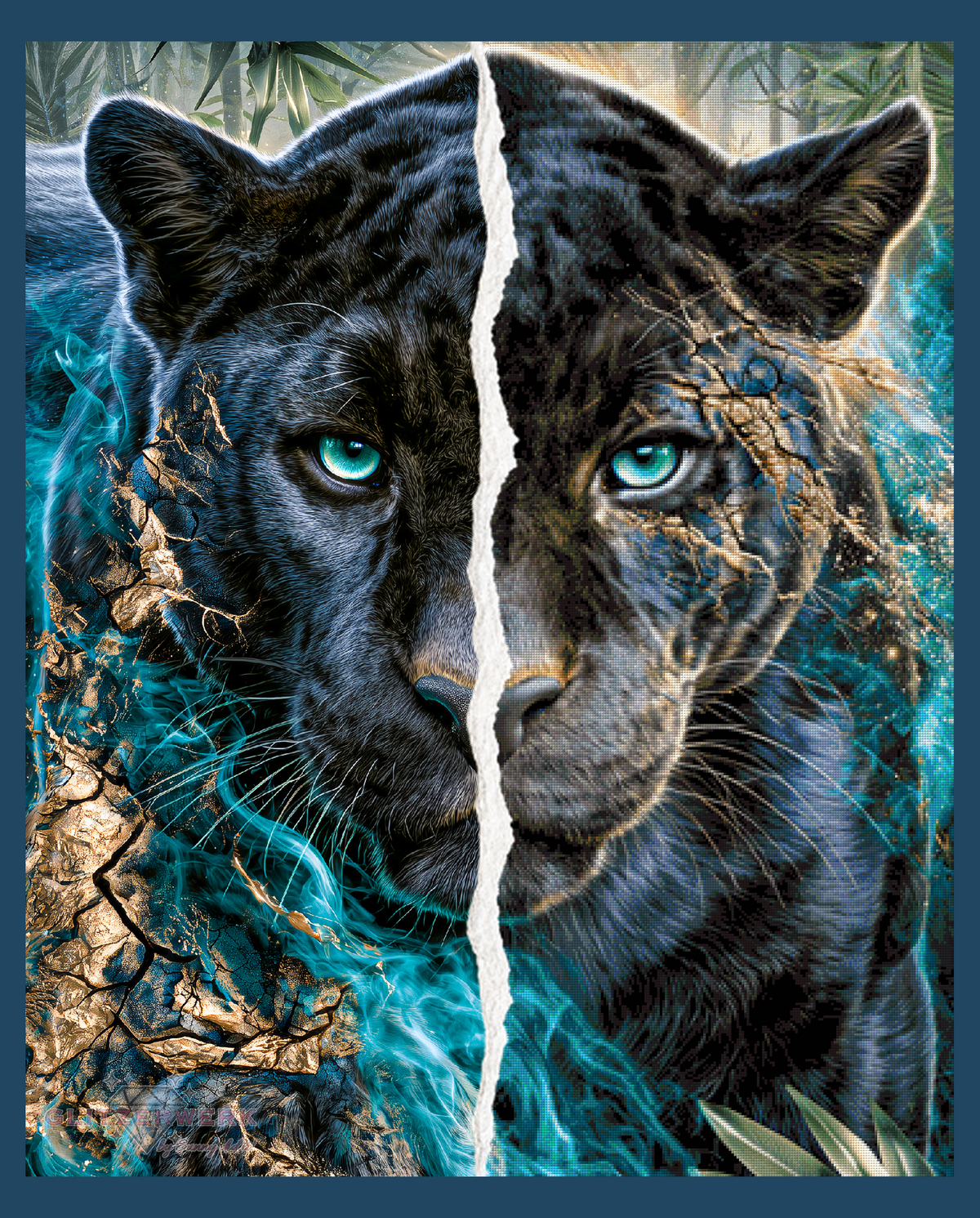 Mystischer Panther by Funkelreich 90x110cm 130 Farben