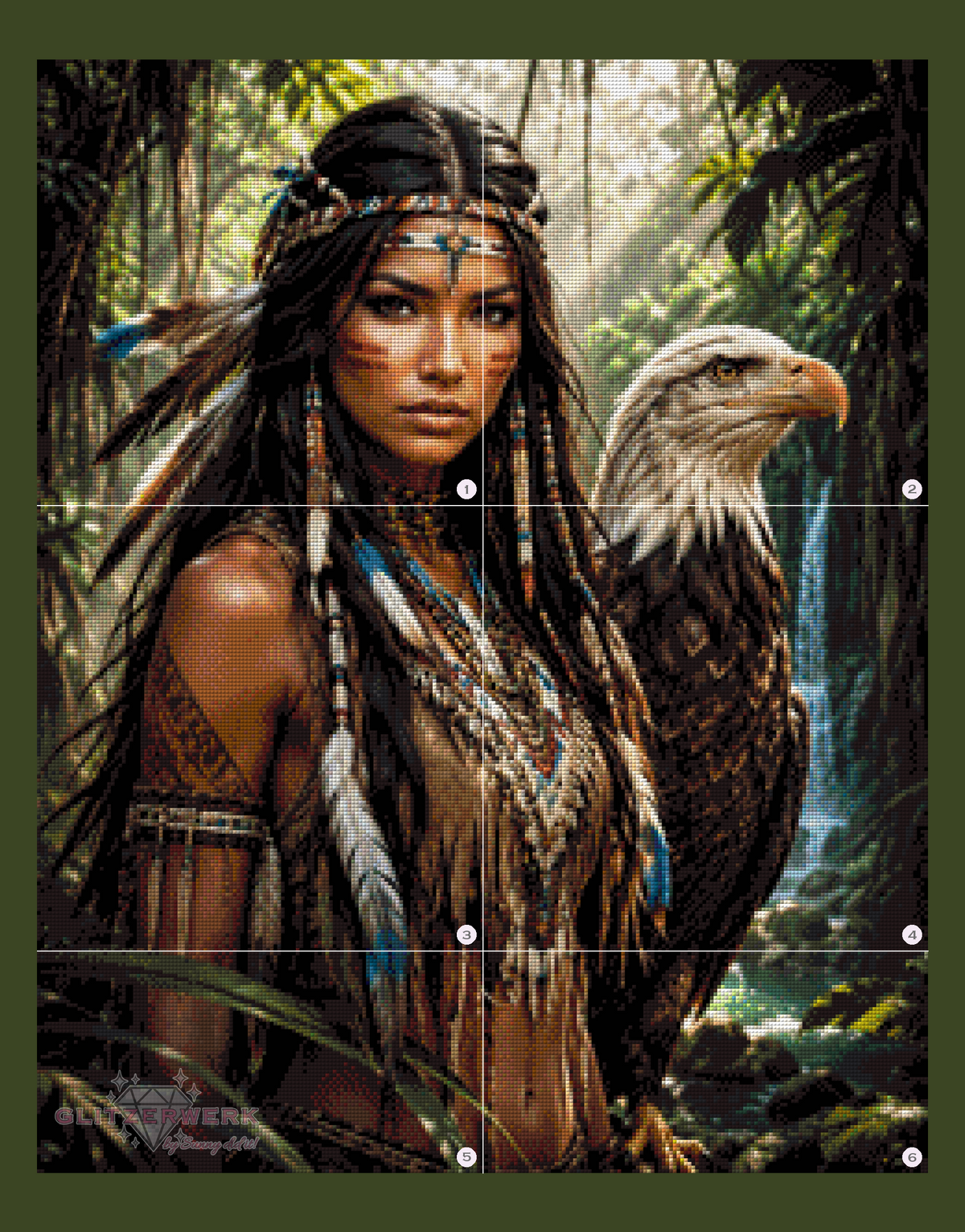 Guardian of the Eagle by Kaira AI Art 60x75cm 115 Farben