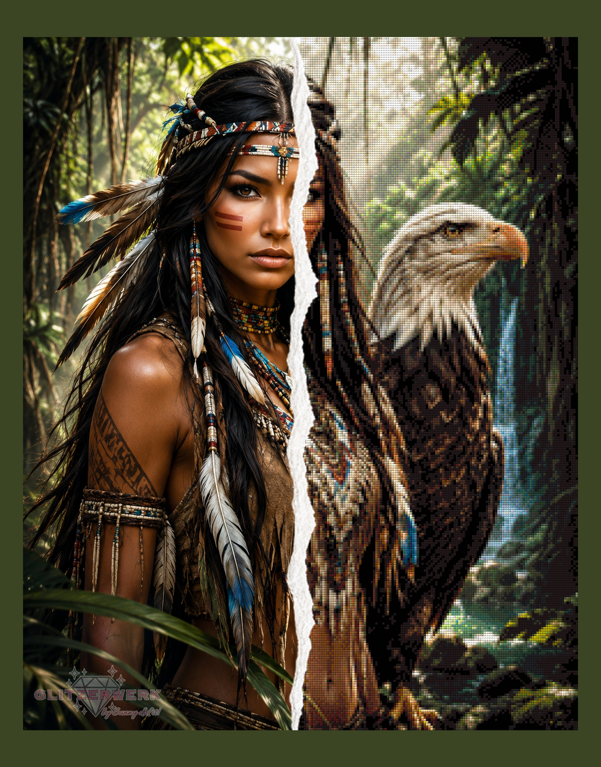 Guardian of the Eagle by Kaira AI Art 60x75cm 115 Farben