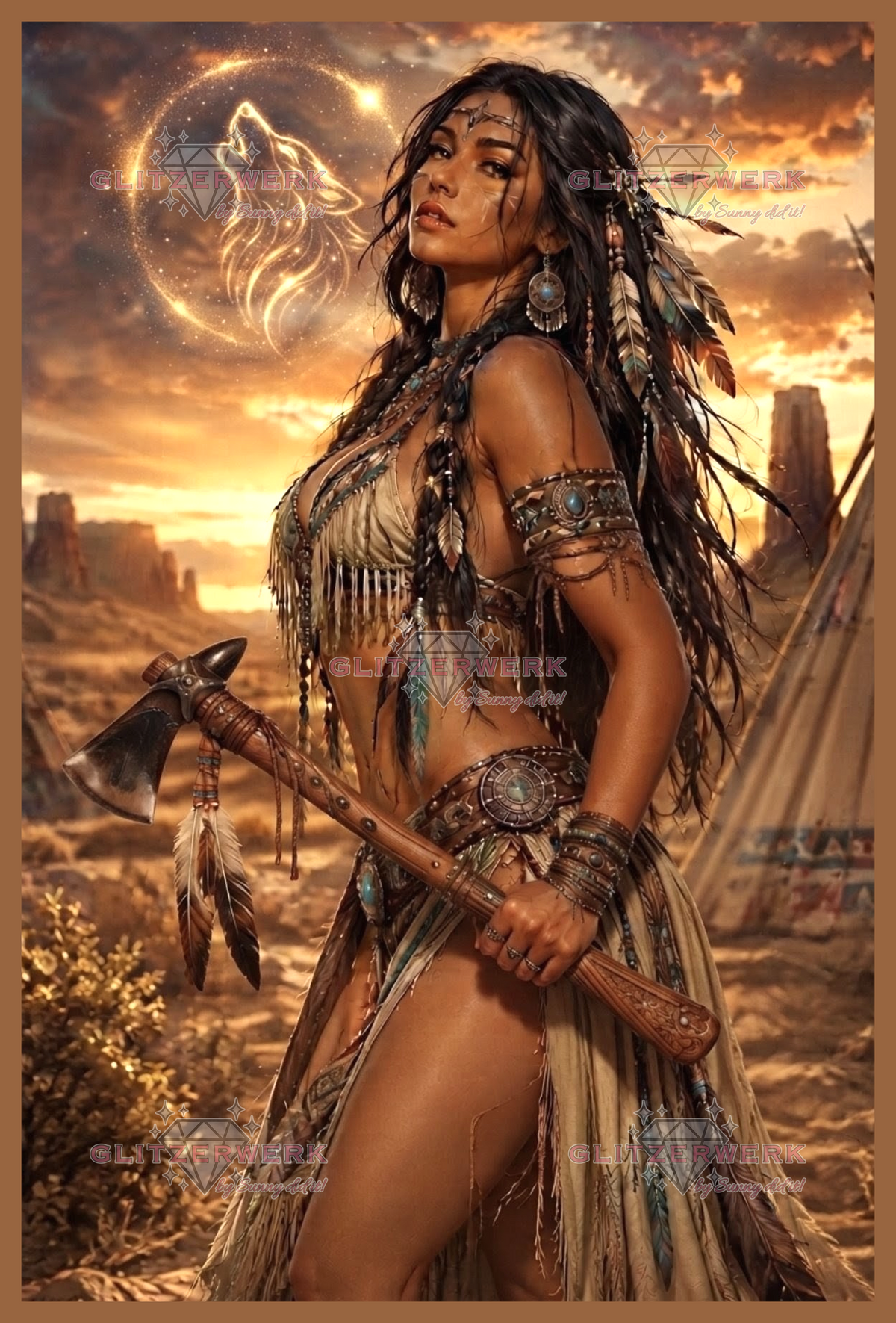 Wolf Spirit by Kaira KI Art 60x90cm 100 Farben